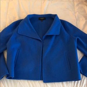Talbots Wool Suit Style Sweater in Blue M Petite